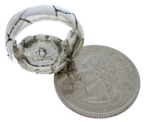 Genuine Sterling Silver Turquoise Inlay Ring Size 6-1/4 WX39042